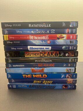 Disney DVDs Lot 12 Movies Incredibles WallE Cars 3 Monsters Inc Valiant